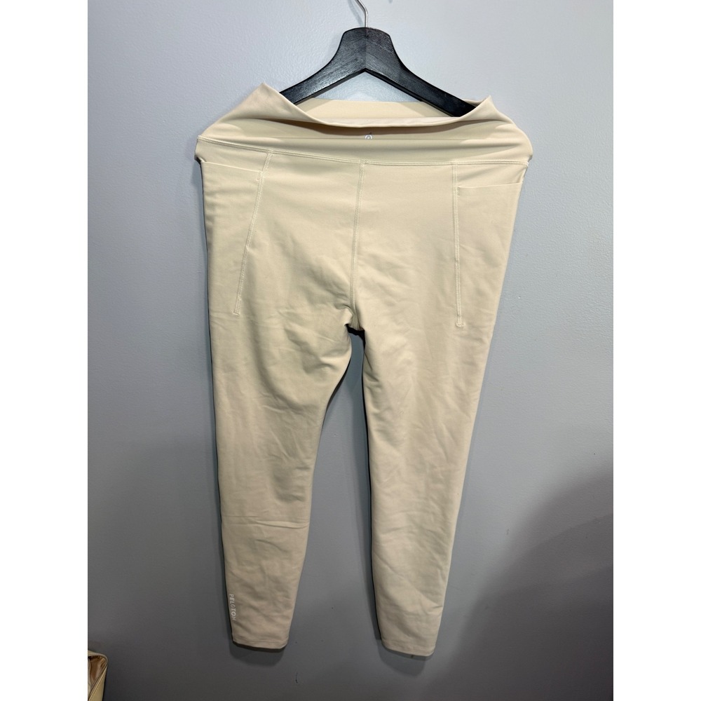 Peloton Womens High Waisted Performance Leggings Side Pockets Beige Cream Size M